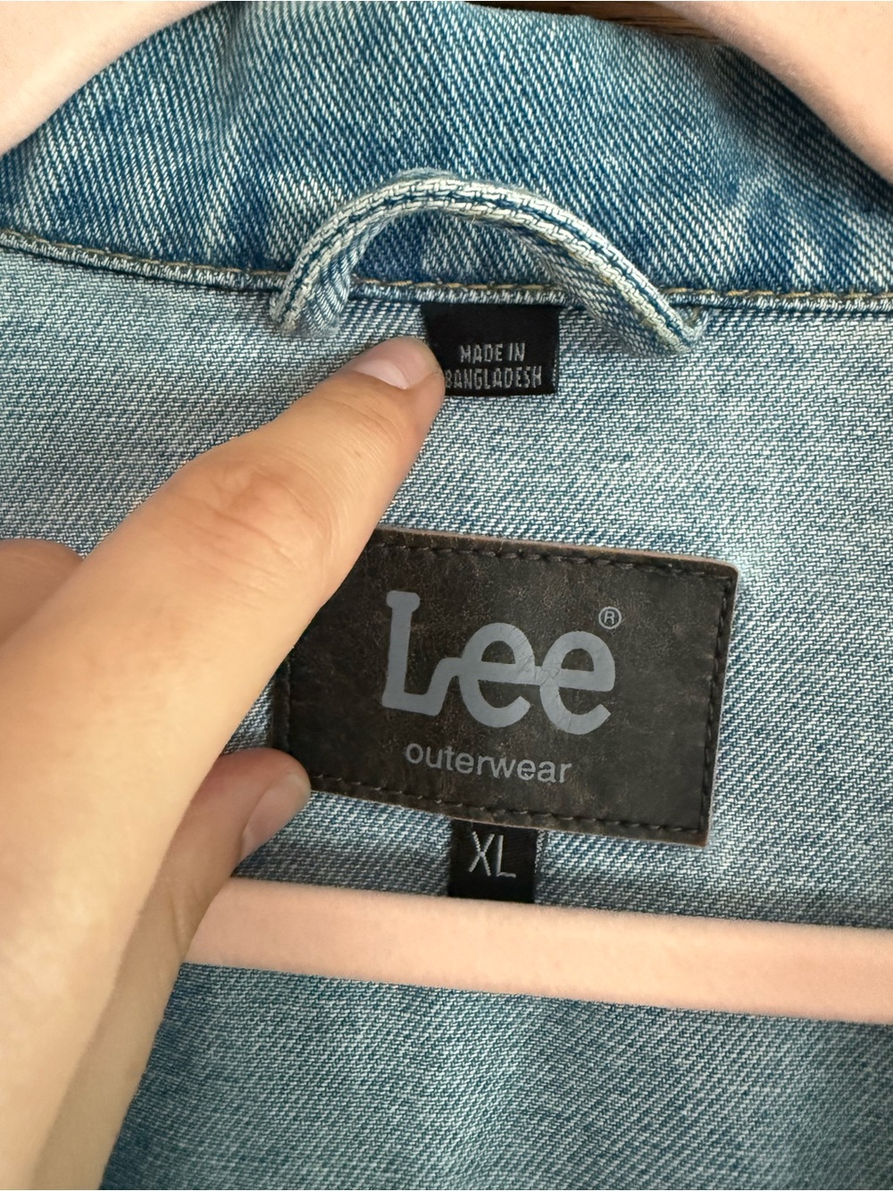 LEE 100% Cotton Trucker Jacket Denim Jean Jacket Button Down XL - Picture 4 of 8